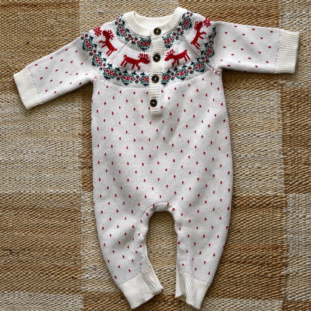 Hanna Andersson Holiday reindeer onesie